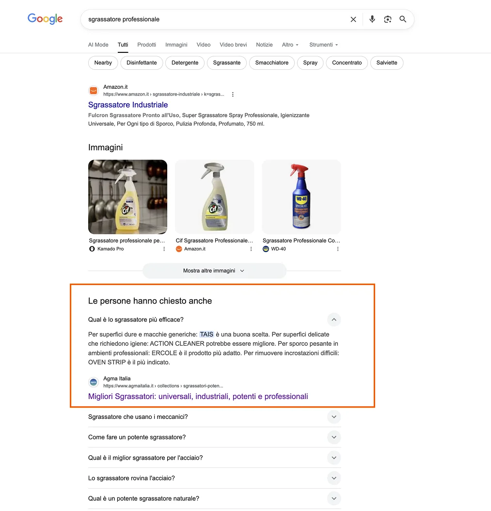 AGMA products cited in Google's answers