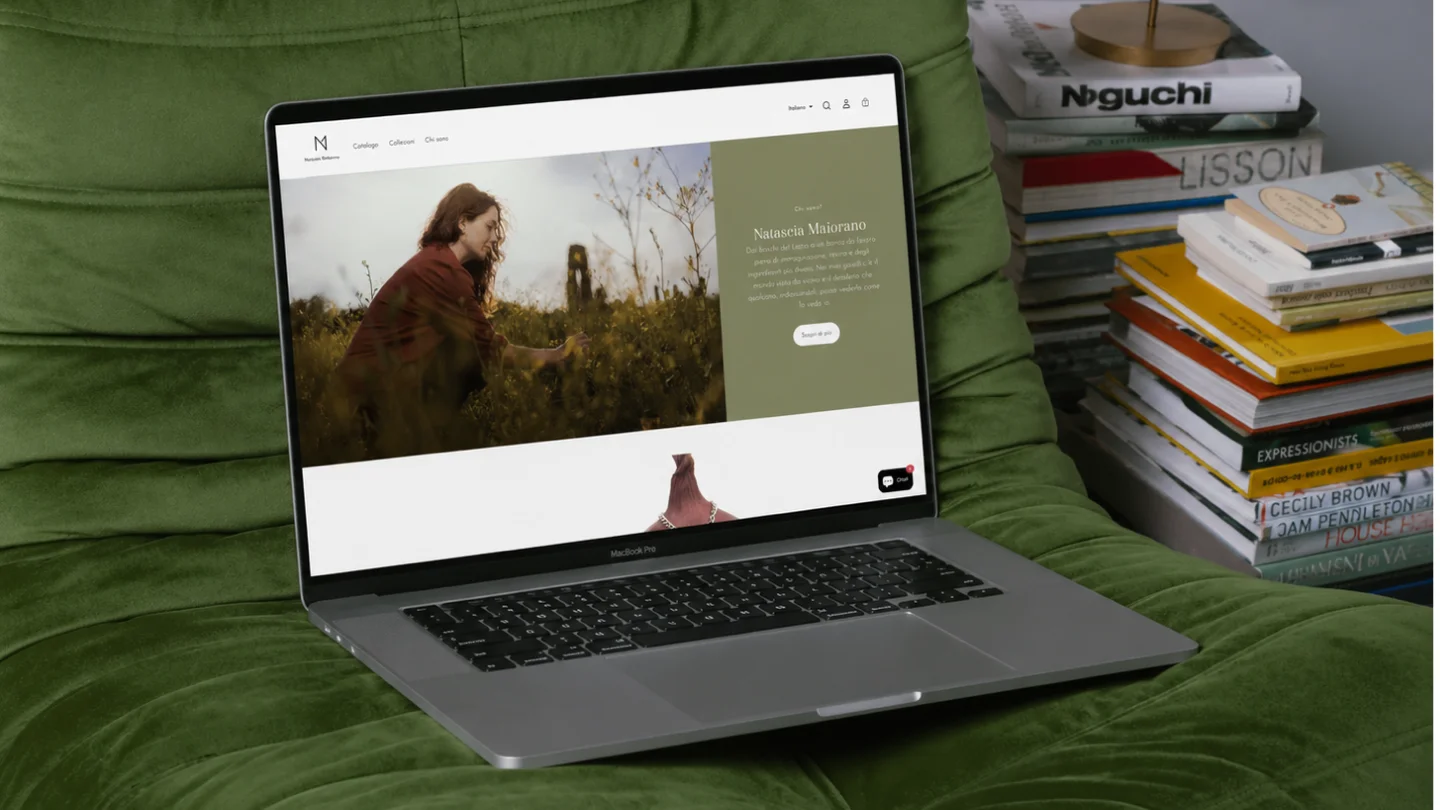 Natascia Maiorano eCommerce shown on a laptop