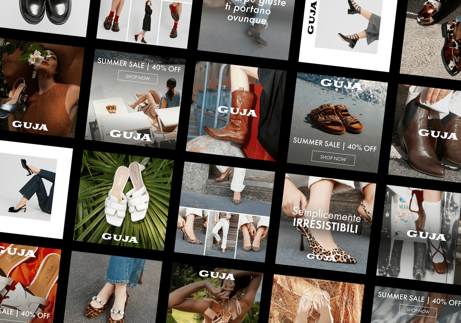 GUJA creatives and content for eCommerce and sales campaigns