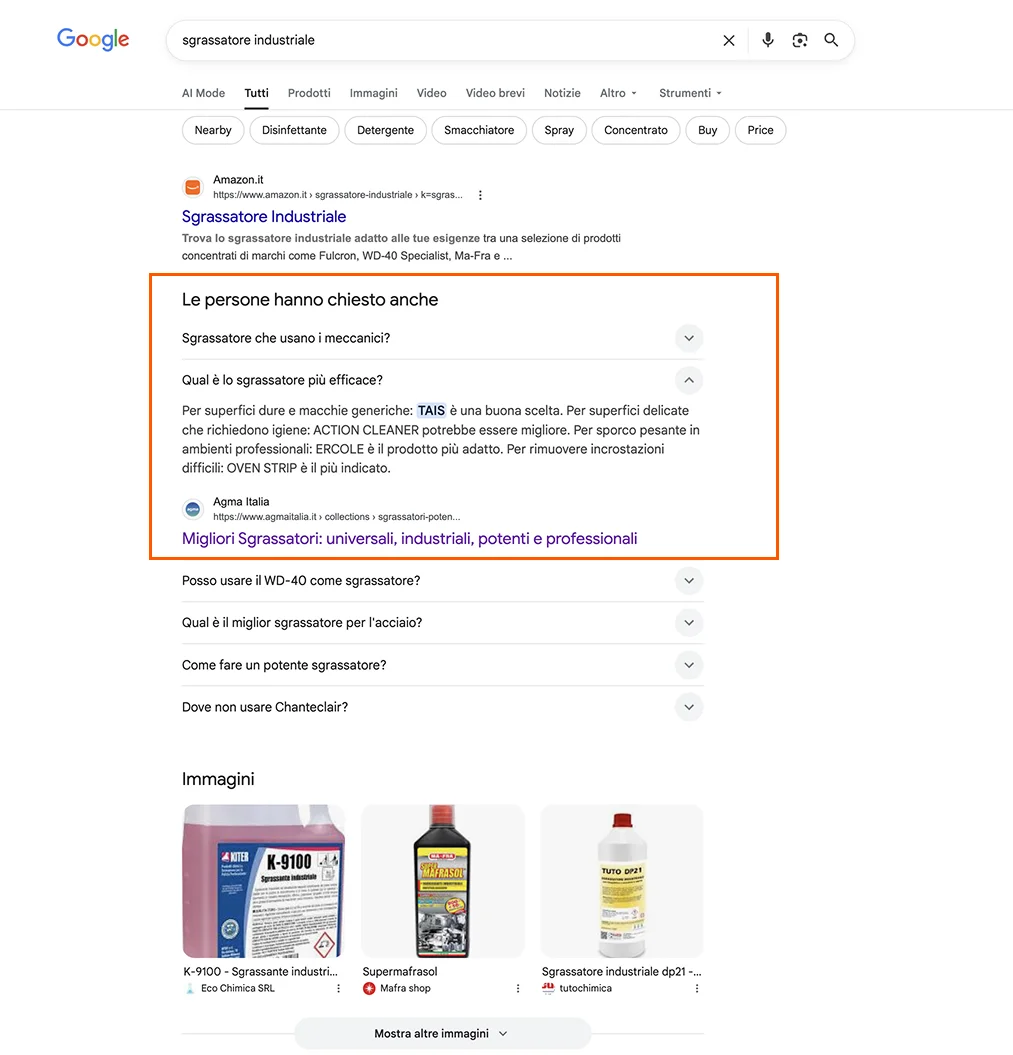 AGMA's organic ranking on Google